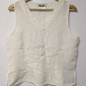 Flax linen v-neck tank top